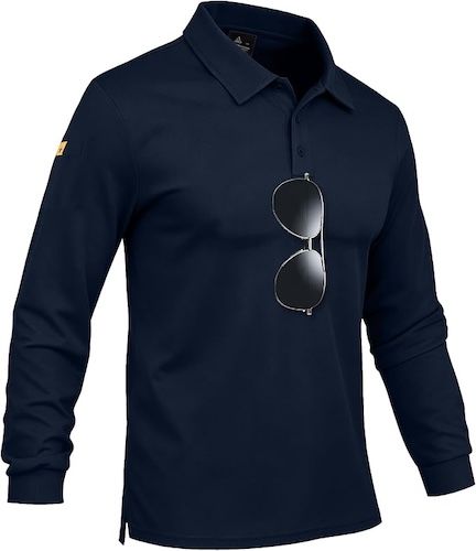 ZITY Men's Polo Shirts Tactical Lightweight Moisture Wicking Long Sleeve