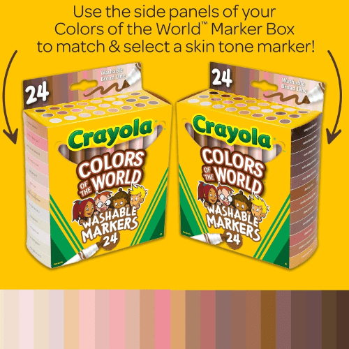 Crayola Washable Markers, Colors of The World Markers, 24 Count