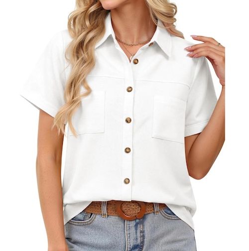 Fantaslook Womens Button Down Shirts Cotton Linen