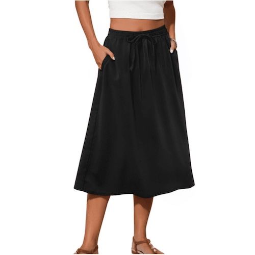 Fantaslook Midi Skirts for Womens Elastic High Waist