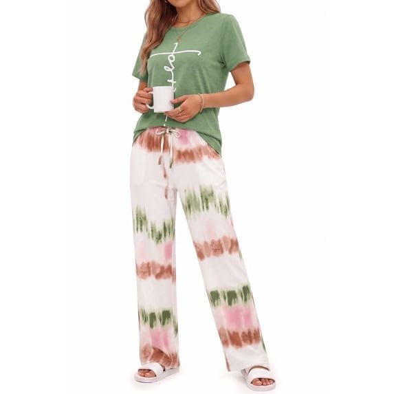 Fantaslook Womens Pajamas Sets Crewneck Short Sleeve