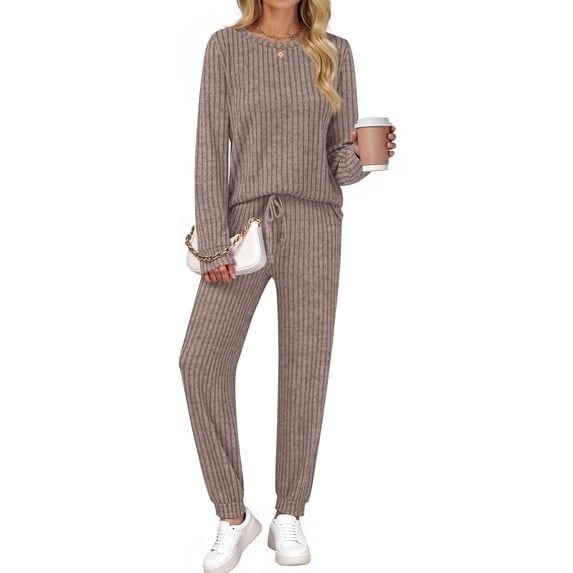 Fantaslook Two Piece Sets for Women Lounge Sets Long Sleeve Tops