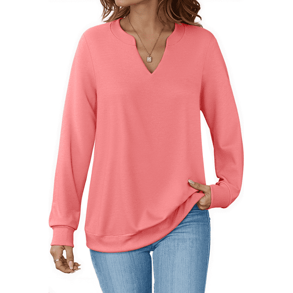 Fantaslook V Neck Sweatshirts Pullover Long Sleeve Tunic