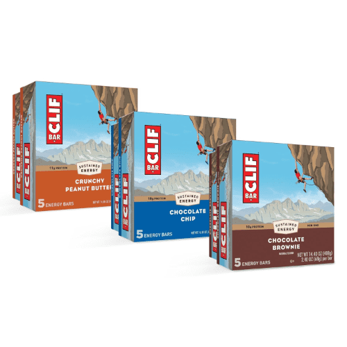 CLIF BAR Plant-Based Non-GMO Energy Bars, Made with Organic Oats, No High Fructose Corn Syrup, Variety Pack, 3 Flavors, 30ct