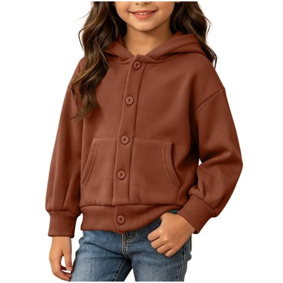 Annhoo Kids Fleece Hooded Jackets with Pocket