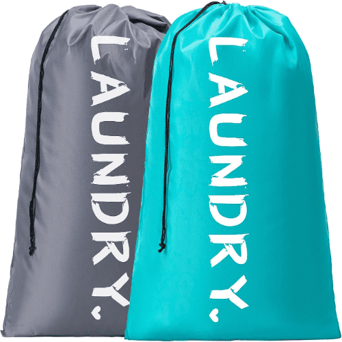 Aegero 24" x 36" XL Travel Laundry Bag with Drawstring, Easy Fit a Laundry Hamper or Basket Travel Essentials, 2 Packs