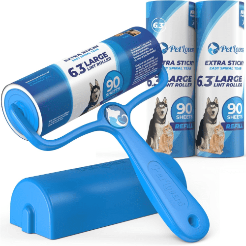 PetLovers 6.3" Large Extra Sticky Lint Roller for Pet Hair, 270 Sheets, 3 Packs