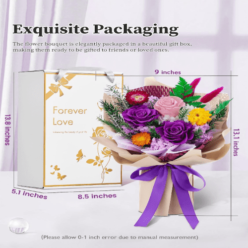 Flomoon Preserved Flowers Bouquet, Birthday Gifts for Anniversary Valentines Day Christmas Mothers Day