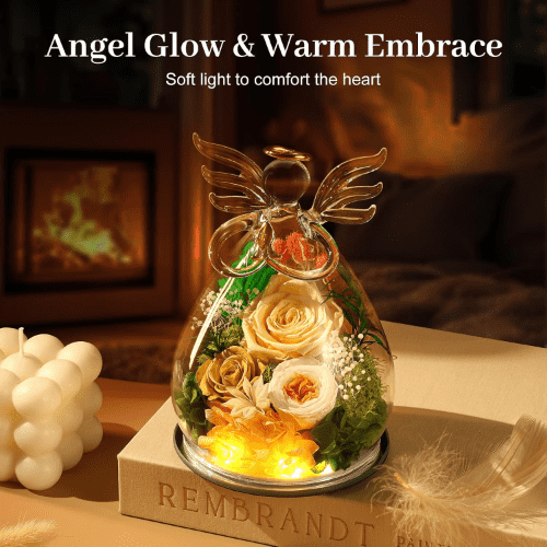 Bessol Fresh Eternal Preserved Rose Forever Flower in Glass