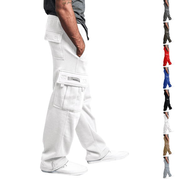 Cargo Sweatpants Mens Baggy Casual Fleece Joggers