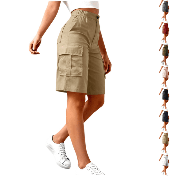 Bermuda Shorts Womens Cargo Shorts with Pockets